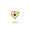 Heart-shaped dog charm in 14k gold with pavé-set black and white diamonds – MAYADORO