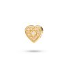 Heart-shaped dog charm in 14k gold adorned with 12 diamonds, symbolizing eternal love and devotion