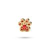 14k gold paw print charm with 11 orange sapphires, symbolizing the special bond and joyful moments shared with your dog