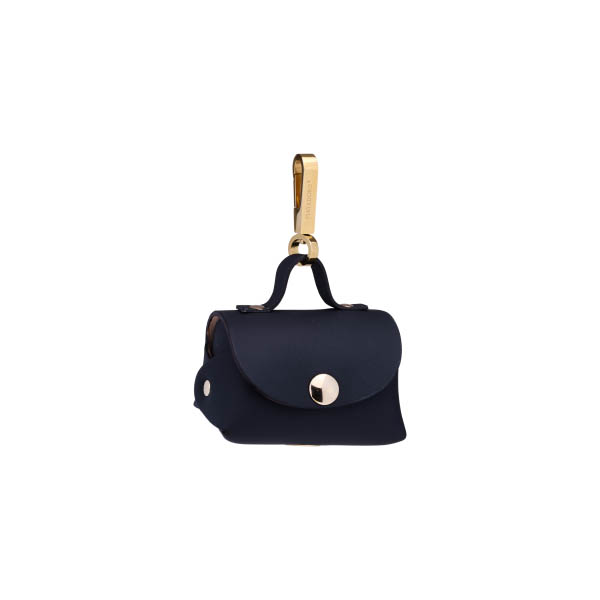 Luxury Light Black Poop Holder – Handmade Italian leather waste bag dispenser by MAYADORO