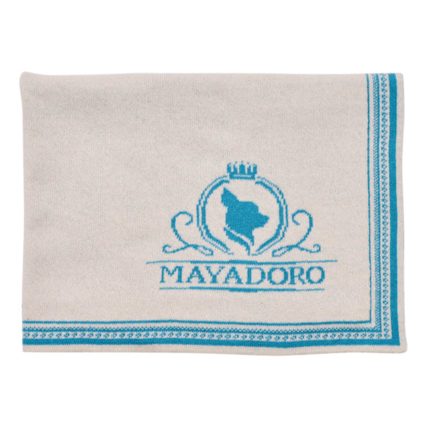 MAYADORO's luxurious eco cashmere dog blanket for small dogs - turquoise