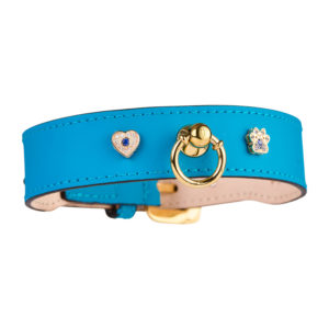 Turquoise sapphire dog collar with diamonds - Signature by MAYADORO