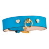 Signature Dog Collar Turquoise with Diamonds - 14k gold heart and paw charms by MAYADORO