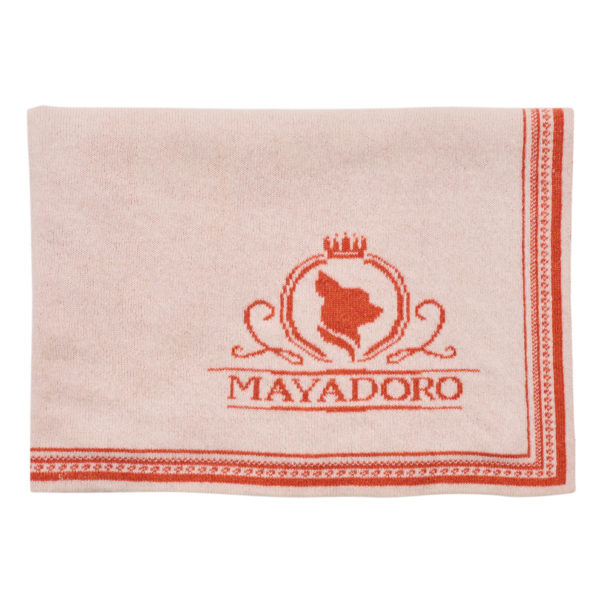 MAYADORO's luxurious eco cashmere dog blanket for small dogs - orange