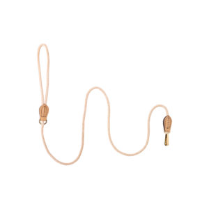 Velvet Dog Leash Beige - short beige leash for small dogs with golden hook and leather accents