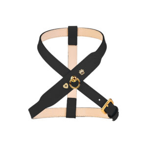 Signature Harness Black with Black and White Diamonds handmade in Italy