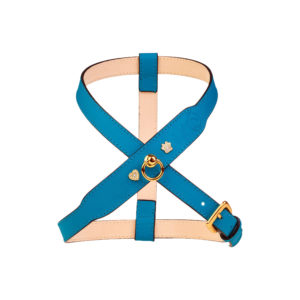 Signature Harness Turquoise with Diamonds in Italian Nappa leather with diamond charms