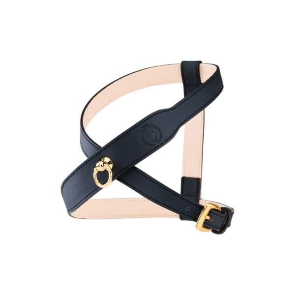 MAYADORO's Signature harness for small dogs - light black - without fine jewellery charms