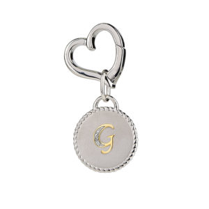 Silver Dog Tag G – 925 Sterling Silver & Diamonds – Luxury ID Tag by MAYADORO