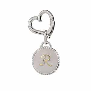 Silver Dog Tag R – 925 Sterling Silver & Diamonds – Luxury ID Tag by MAYADORO