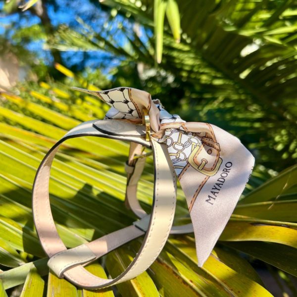 Luxury Italian Silk-Twilly in Rose by MAYADORO, for Dog Collars, Harnesses, and Leashes