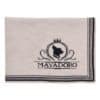 MAYADORO black cashmere dog blanket, folded, with woven logo for small and tiny dogs.