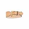Back view of MAYADORO Signature Bracelet Beige showing nubuck interior and stainless steel buckle