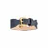 Back view of black MAYADORO Bracelet with soft nubuck interior and 14k gold diamond charms
