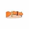 Back of MAYADORO Bracelet Orange with gold stainless steel buckle and embossed logo