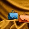 MiniBags in Turquoise and Orange - handcrafted Italian leather accessories for dogs by MAYADORO