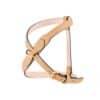 MAYADORO Contour Dog Harness Beige in Italian leather with soft nubuck interior and golden stainless steel details