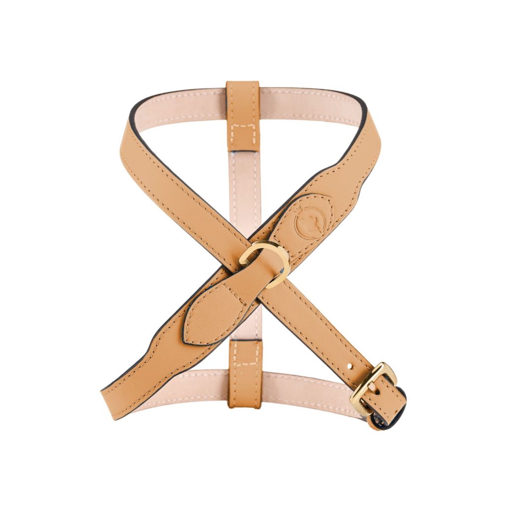 ontour Harness Beige by MAYADORO – Italian leather harness for small dogs