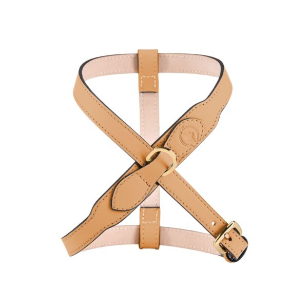 ontour Harness Beige by MAYADORO – Italian leather harness for small dogs