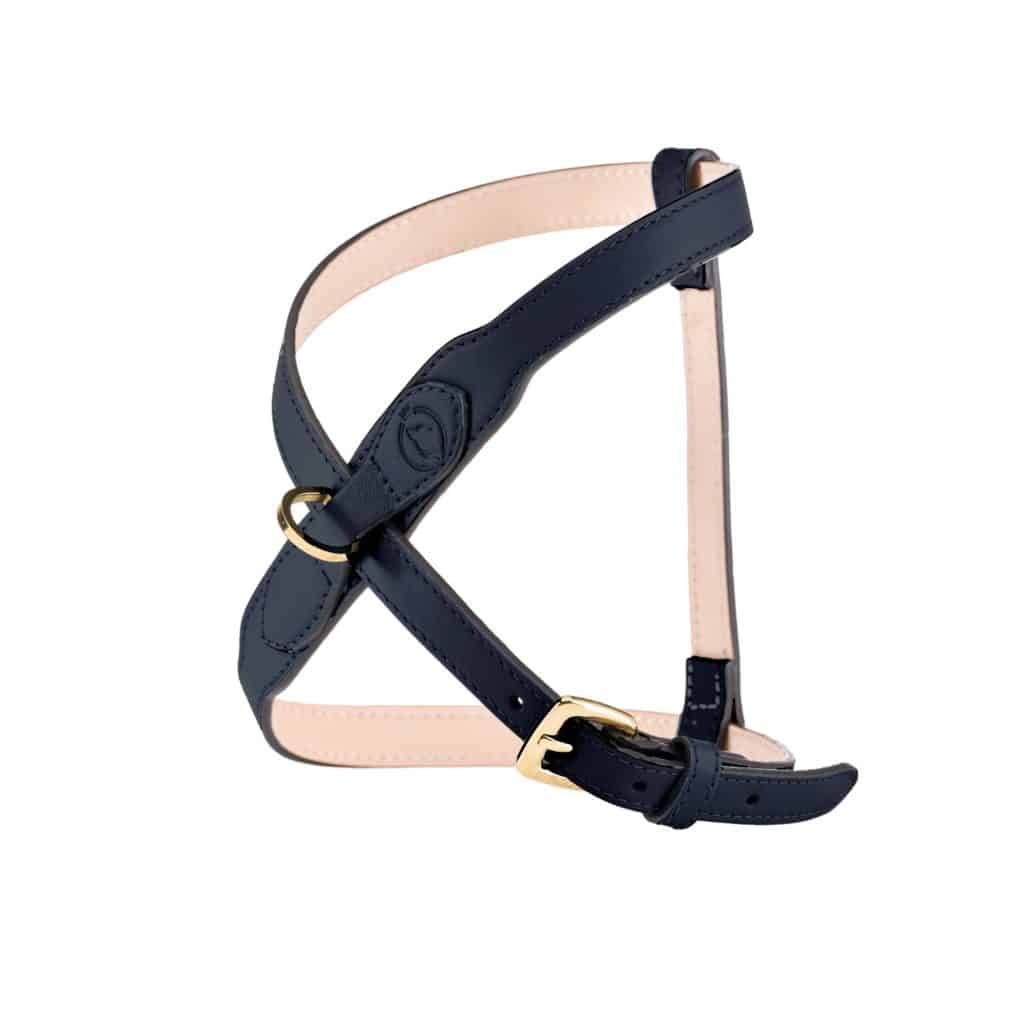 MAYADORO Contour Harness Black with beige interior and golden metal parts – side view