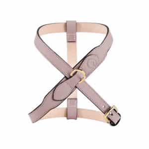 MAYADORO Contour Harness Rose – handcrafted in Italy from fine leather, designed for small dogs