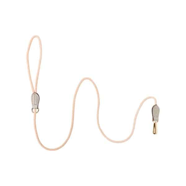 Velvet Dog Leash Ivory - dog leash in ivory velvet cord with golden stainless steel hardware
