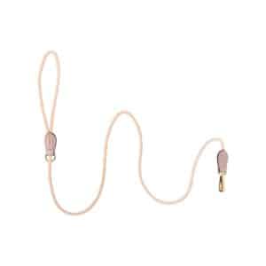 Velvet Dog Leash Rose – short leash in beige velvet cord with rose leather and golden parts