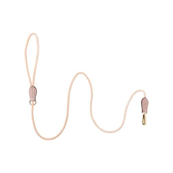 Velvet Dog Leash Rose - dog leash with velvet cord and golden stainless steel hardware