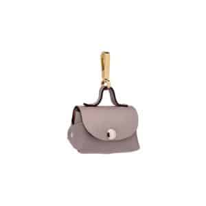 Rose leather mini-bag with stainless steel carabiner - MAYADORO